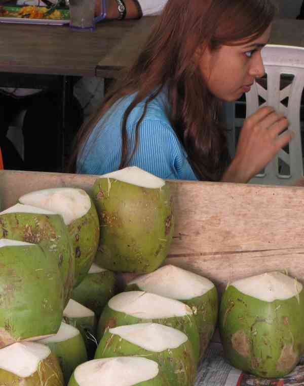 photo of green coconuts.